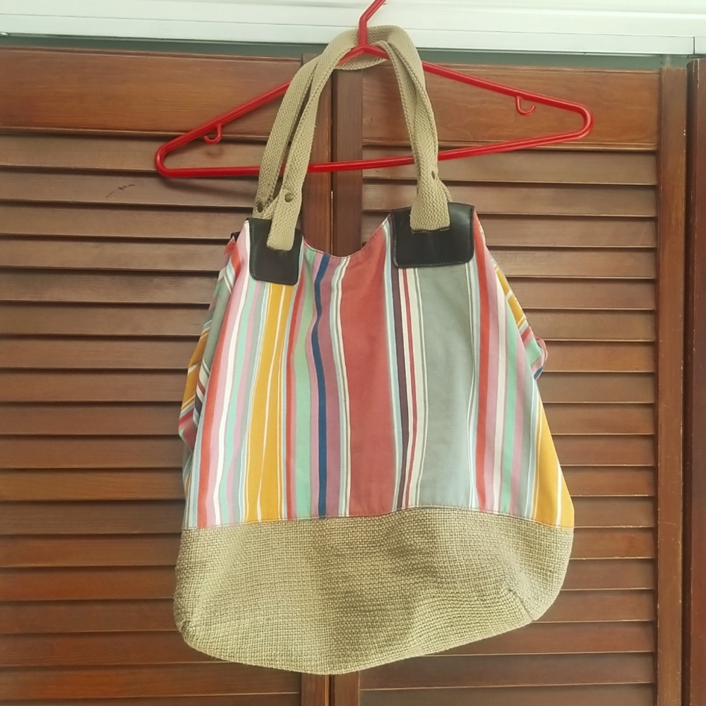 Large Striped Purse